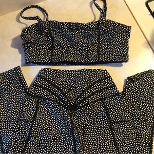Aoxjox matching set, black and white bossy print, Med top, small pants